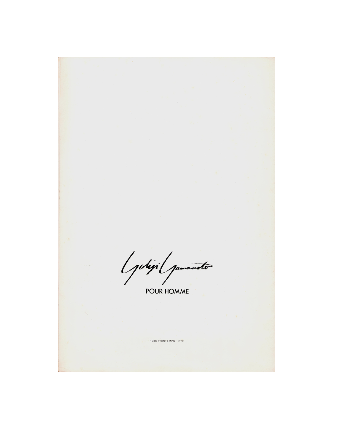 Yohji Yamamoto POUR HOMME 1986SS カタログ Yohji Yamamoto Pour Homme - S/S 1986 – Offbrand Library