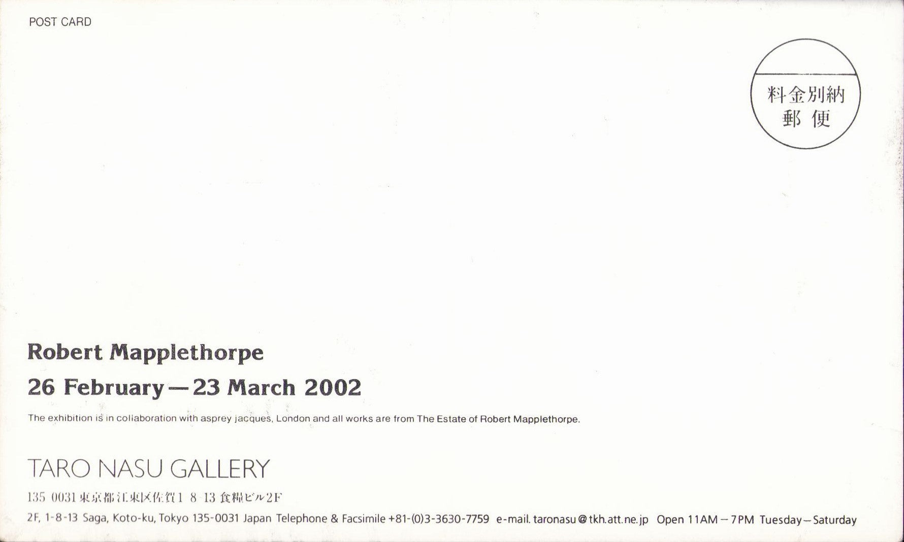 Polaroids - Robert Mapplethorpe Exhibition Flyer